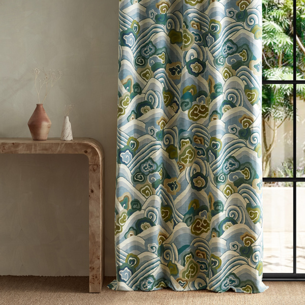 Kanagawa Sky/Forest Fabric by Harlequin