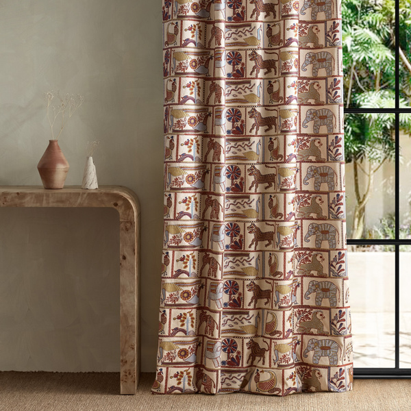 Kantha Indigo/Maroon Fabric by Harlequin