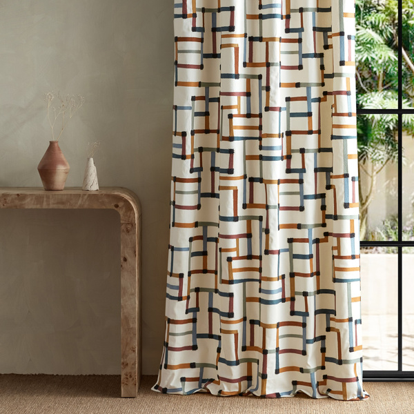 Lineas Spice/Terracotta/Midnight Fabric by Harlequin