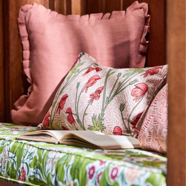 Monkshood Rhubarb Fabric by Morris & Co