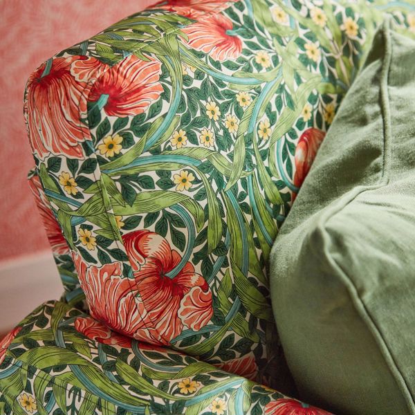 Pimpernel Shamrock/Watermelon Fabric by Morris & Co