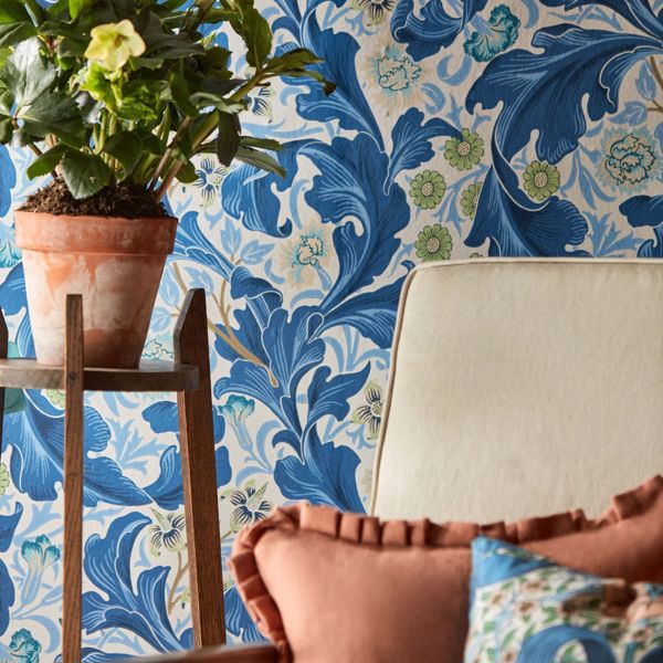 Leicester Paradise Blue Wallpaper by Morris & Co