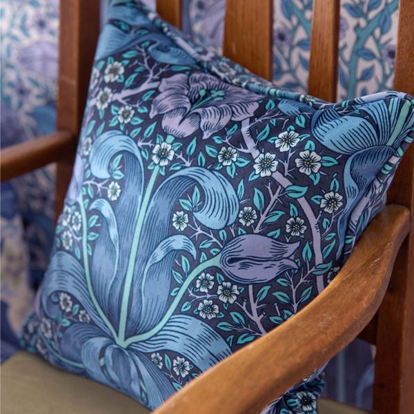 Spring Thicket Midnight/Lilac Fabric by Morris & Co