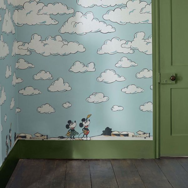 Mickey In The Clouds Sea Salt Wallpaper by Sanderson