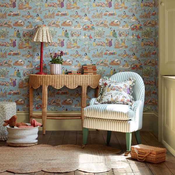 Snow White Puddle Blue Wallpaper by Sanderson