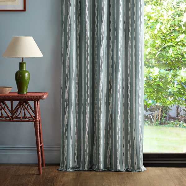 Jamandi Stripe Porcelain/Blue Fabric by Sanderson