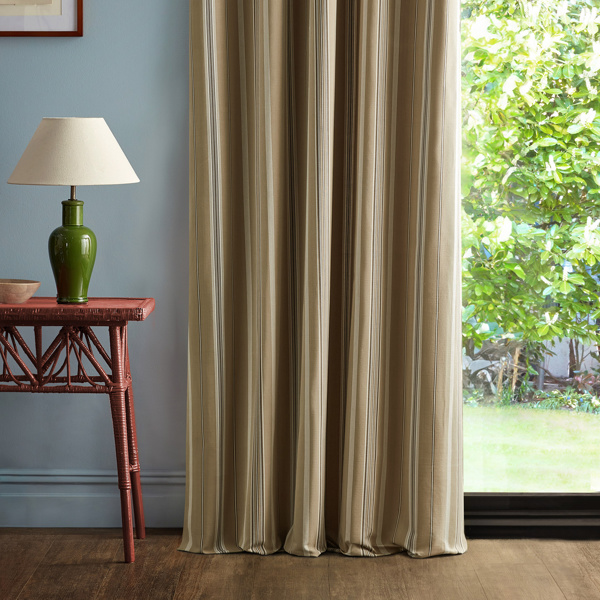 Latimer Stripe Clay/Bark Fabric by Sanderson
