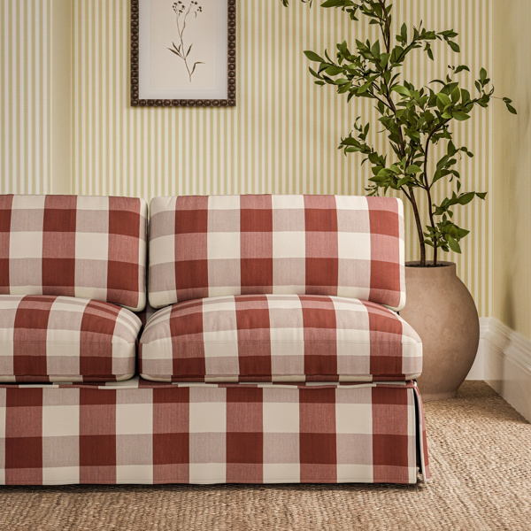 Madras Check Madder Fabric by Sanderson