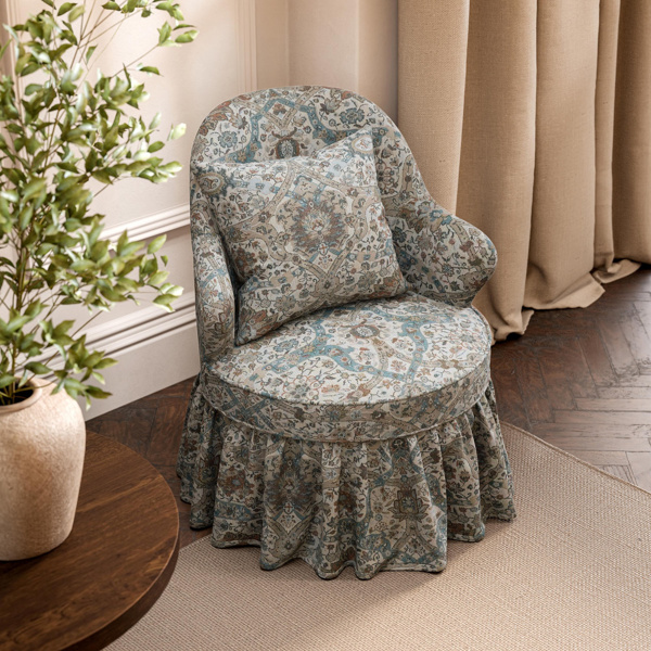 Brantwood Wool Stone/Mineral Blue Fabric by Sanderson