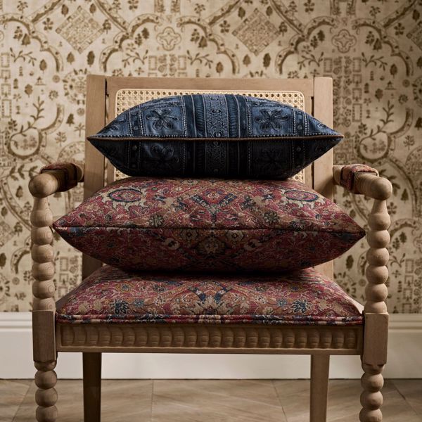 Brantwood Wool Madder/Jodphur Blue Fabric by Sanderson