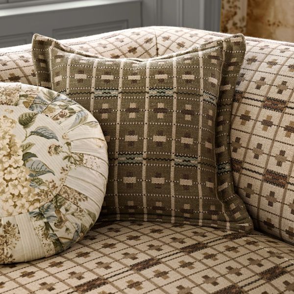 Cotswold Check Linen/Muntjac Fabric by Sanderson