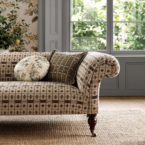 Cotswold Check Linen/Muntjac Fabric by Sanderson