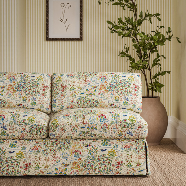 Moat Birds Damson/Cobalt Fabric by Sanderson