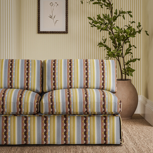 Lutley Stripe Damson/Medlar Fabric by Sanderson
