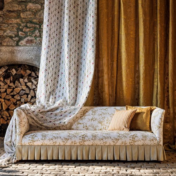 Paradise Woods Toile Mustard Fabric by Sanderson