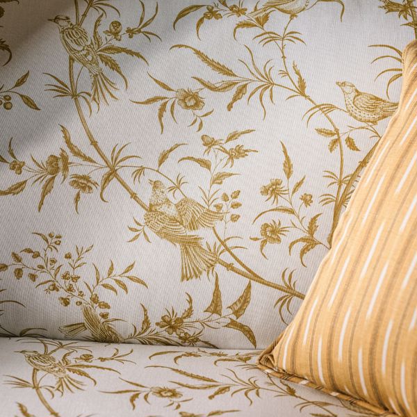 Paradise Woods Toile Mustard Fabric by Sanderson