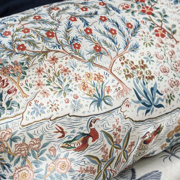 Moat Birds Damson/Cobalt Fabric by Sanderson