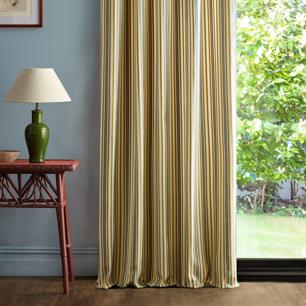 Barneby Stripe Honey/Teal Fabric by Sanderson