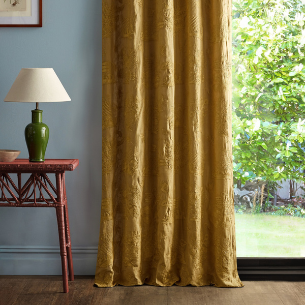 Medieval Embroidery Mustard Fabric by Sanderson