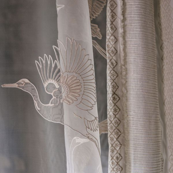 Great Egrets Silk Fabric by Sanderson