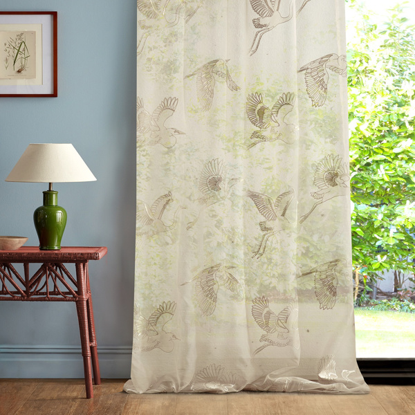 Great Egrets Silk Fabric by Sanderson