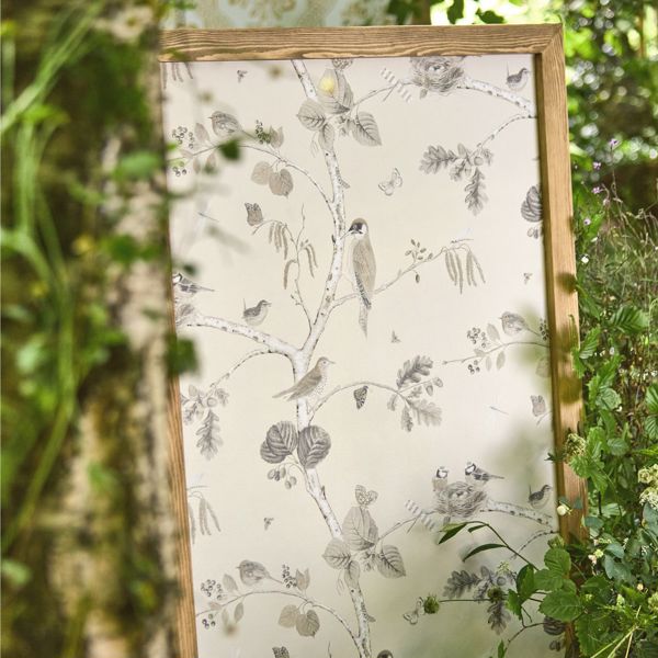 Woodland Chorus Sepia/Neutral Wallpaper by Sanderson