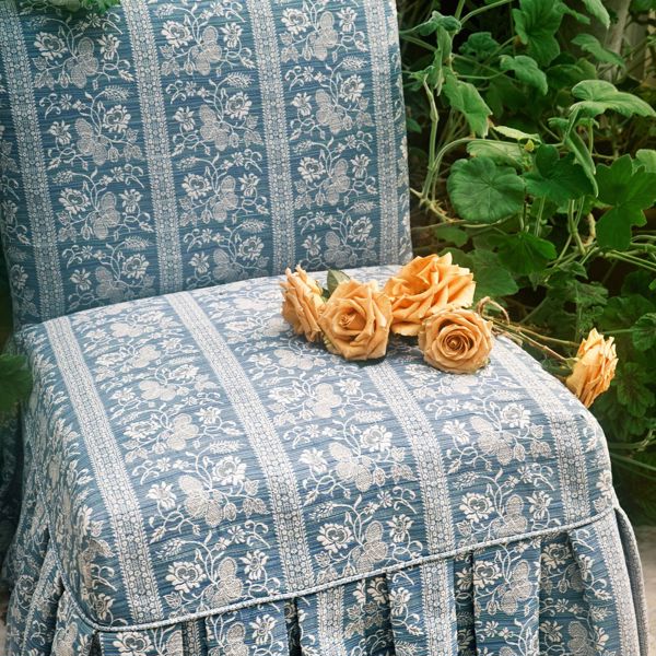 Filigree Bellagio Stripe Azure Fabric by Zoffany