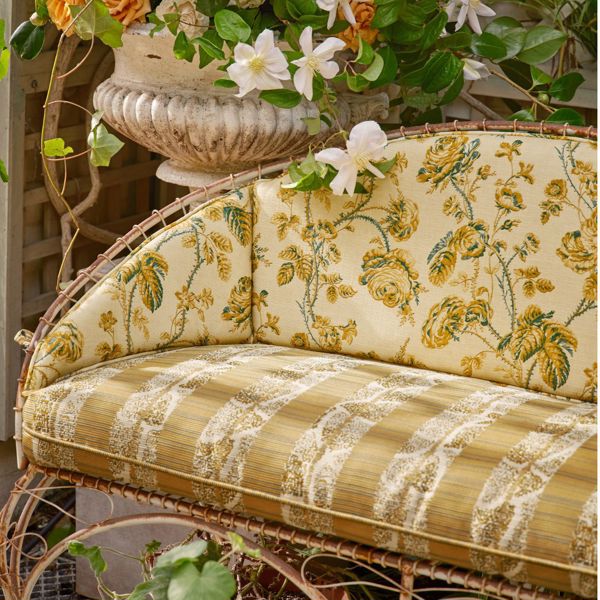 Thorny Vine Silk Yellow Fabric by Zoffany