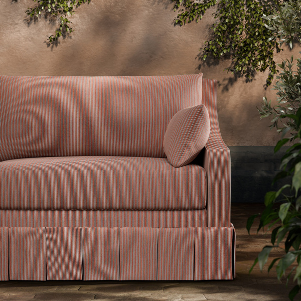 Apron Stripe Tuscan Pink Fabric by Zoffany