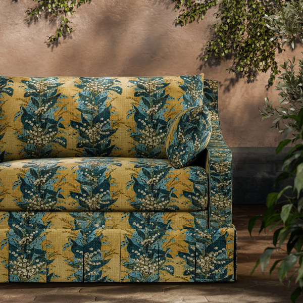 Lily Stripe Tuscan Yellow Fabric by Zoffany