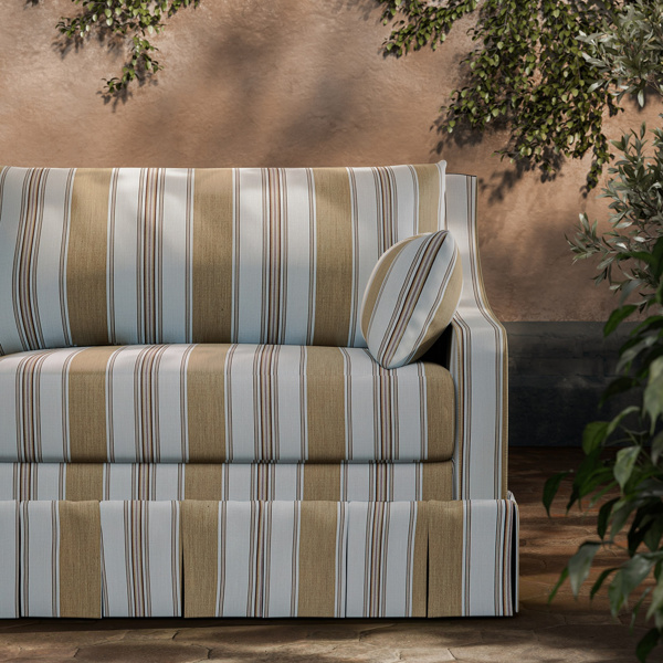 Parasol Stripe Sandstone/Russet Fabric by Zoffany