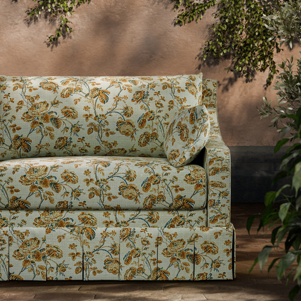Thorny Vine Silk Yellow Fabric by Zoffany