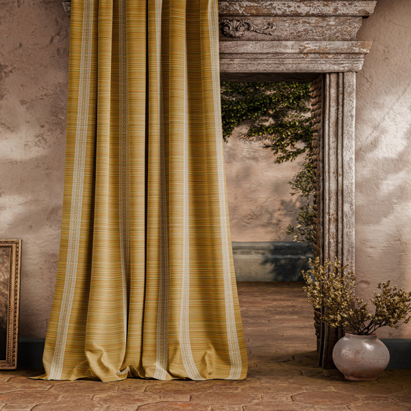 Bellagio Stripe Silk Yellow Fabric by Zoffany