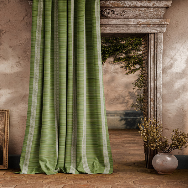 Bellagio Stripe Evergreen Fabric by Zoffany