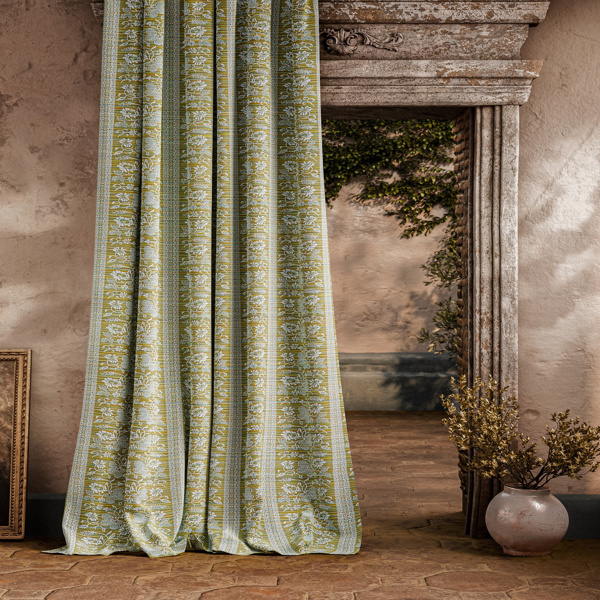Filigree Bellagio Stripe Silk Yellow Fabric by Zoffany