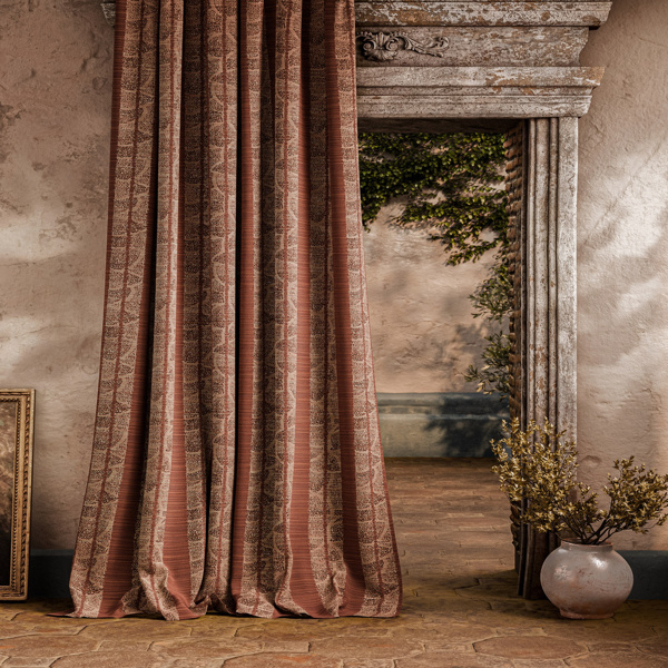 Kyoto Stripe Russet Fabric by Zoffany