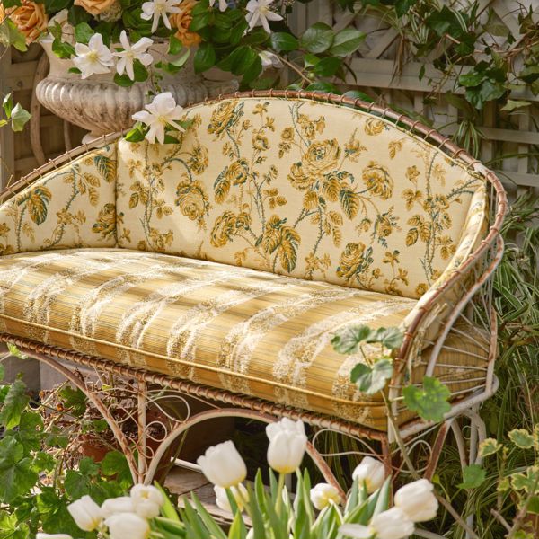Kyoto Stripe Silk Yellow Fabric by Zoffany