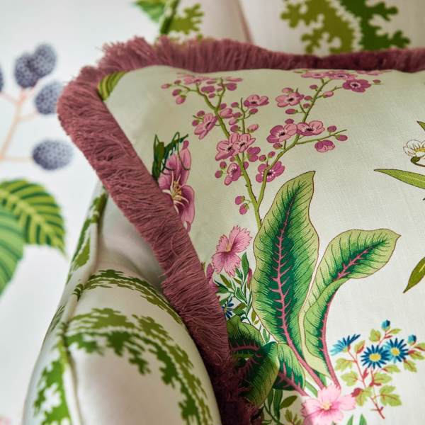 Enys Garden Rose/ Leaf Fabric by Sanderson
