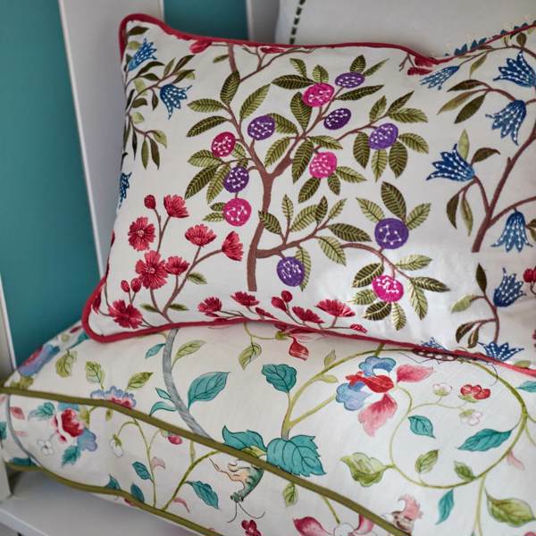 Aril's Garden Blue Clay/Pink Fabric by Sanderson