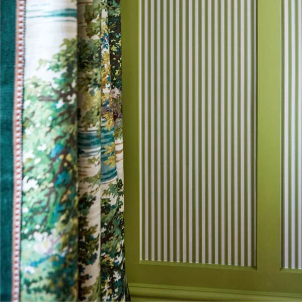 Pinetum Stripe Sap Green Wallpaper by Sanderson