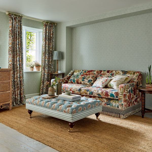 Sessile Leaf Blue Clay Fabric by Sanderson