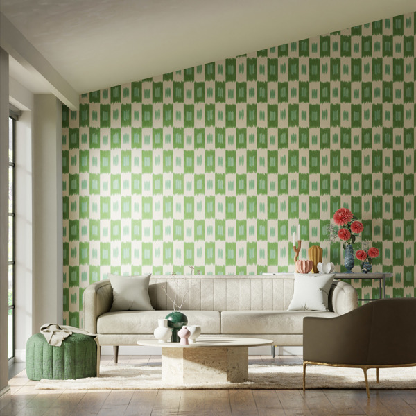 Shiruku Emerald/Forest/Silver Willow Wallpaper by Harlequin