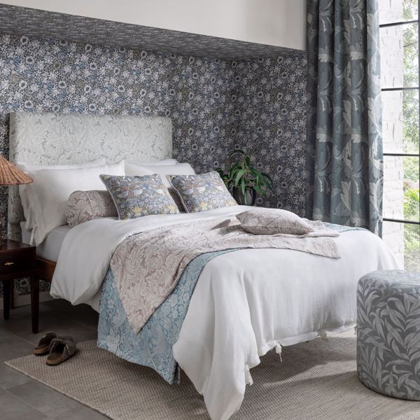 Acanthus Jacquard Denim Fabric by Clarke & Clarke