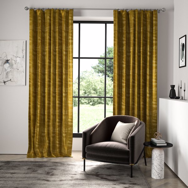 Translate Gold Fabric by Harlequin