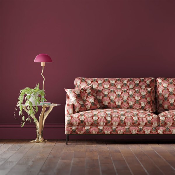 Tulip & Bird Amaranth & Blush Fabric by Morris & Co