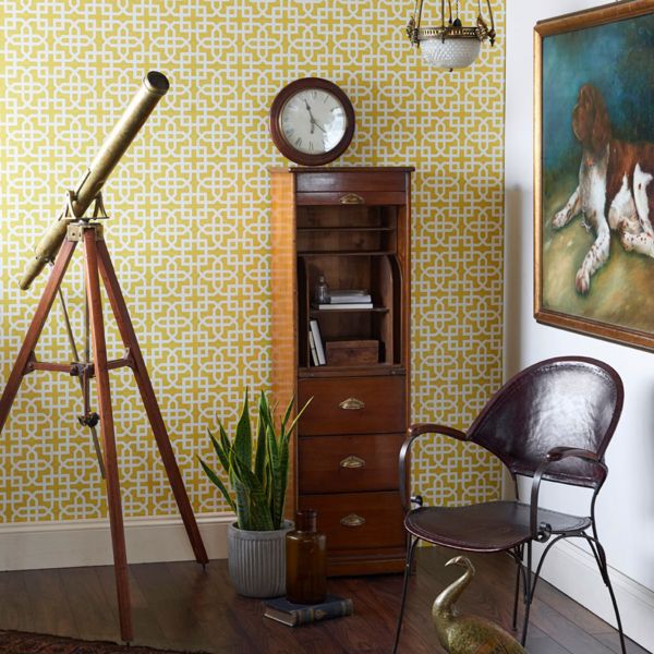 Monserrat Citron Wallpaper by Clarke & Clarke