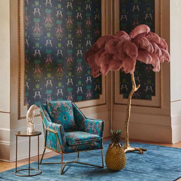 Creatura Teal Wallpaper by Clarke & Clarke