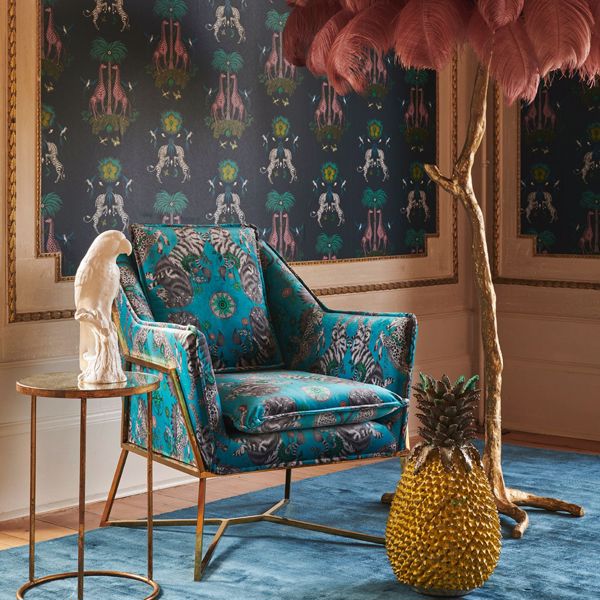 Creatura Teal Wallpaper by Clarke & Clarke