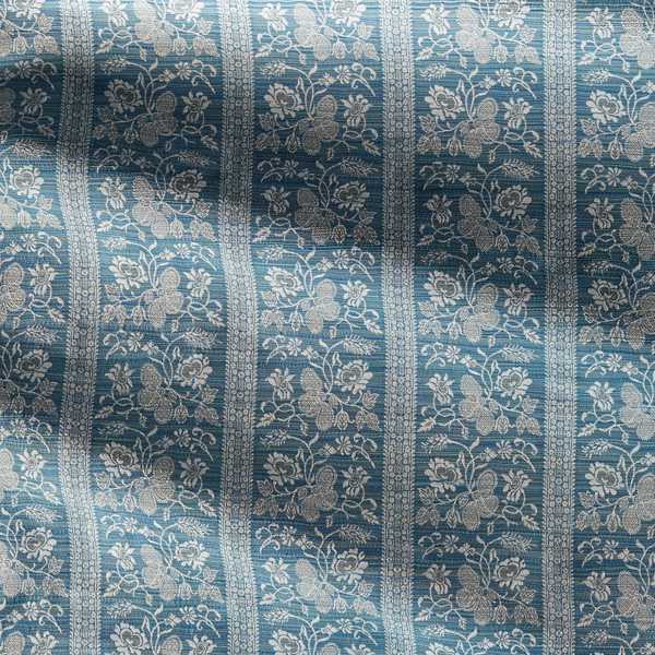 Filigree Bellagio Stripe Azure Fabric by Zoffany