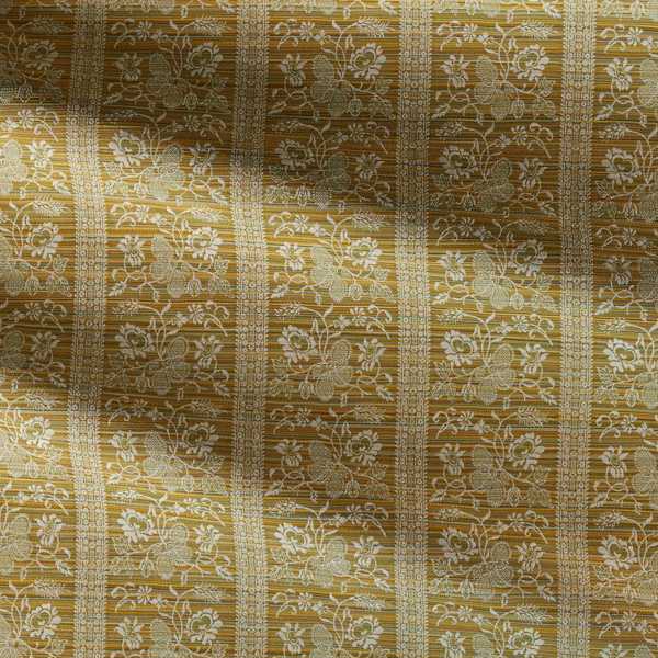 Filigree Bellagio Stripe Silk Yellow Fabric by Zoffany